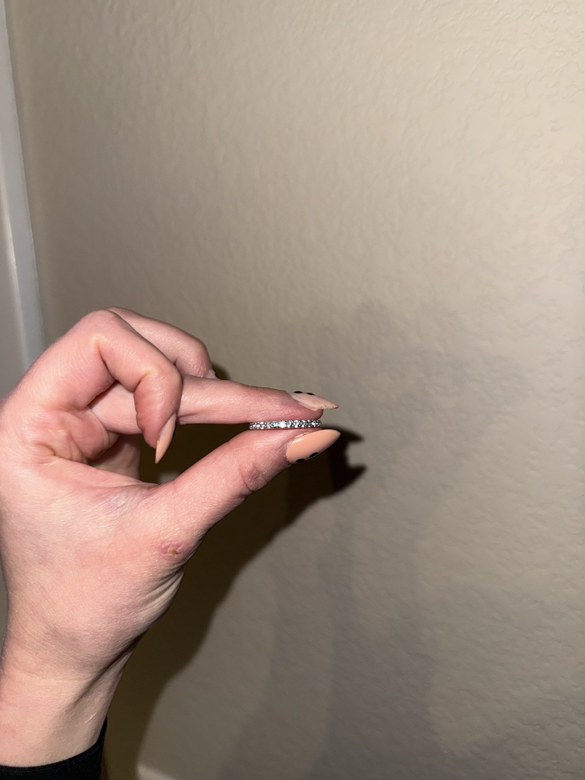 Aquamarine Platinum Infinity Stackable Wedding An… - image 4