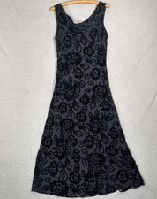 Eva Blue Size S Maxi Velvet Burnout Dress Whimsigoth Gothic Vamp Dark Fairy 90s