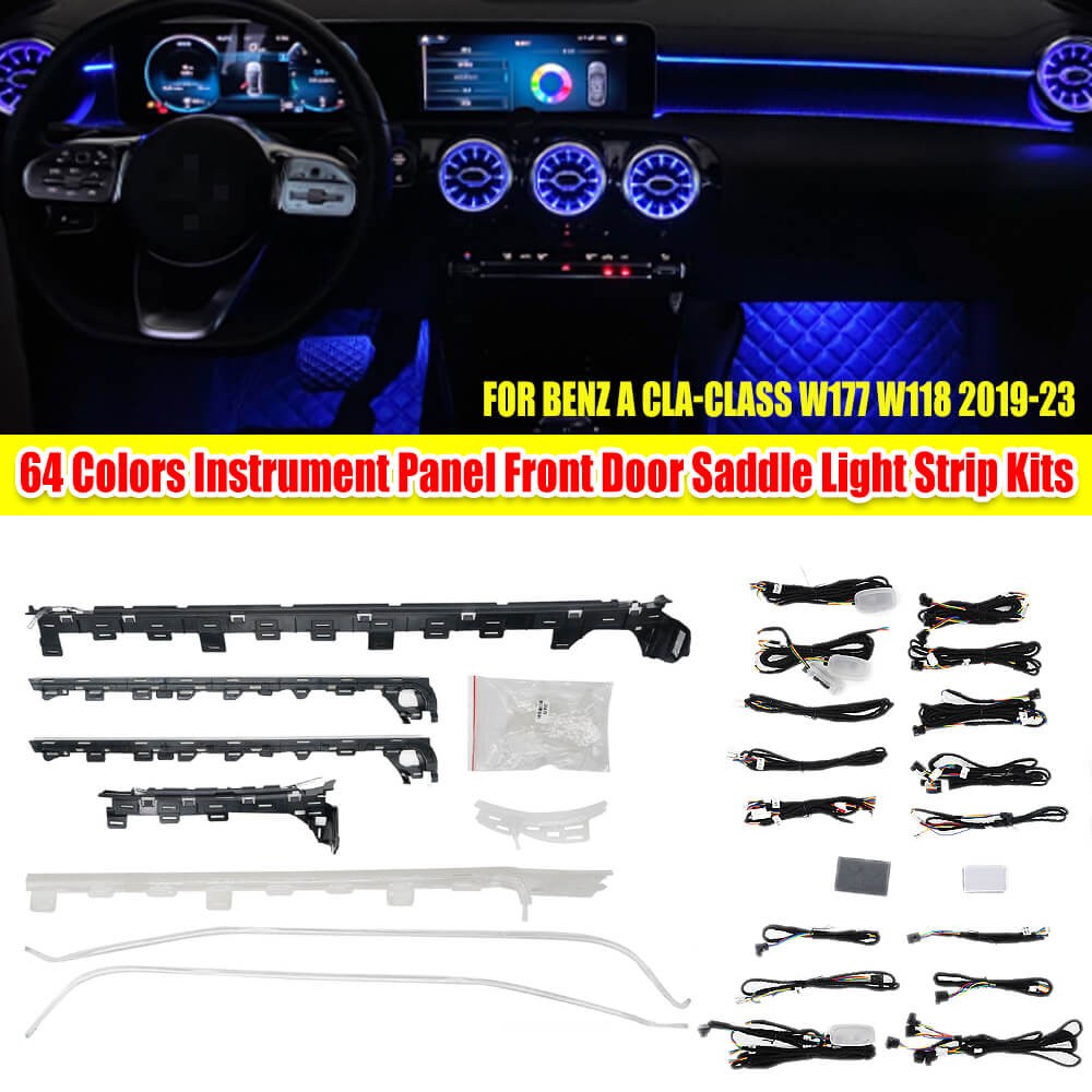 For Benz A-Class W177 CLA-Class W118 19-23 64 Colour LED Ambient Lighting
