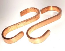 Solid Copper S Hooks Hand Hammered Smooth 3.5 Inch, 40 lb Capacity Made in USA