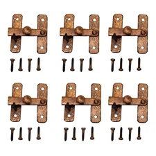 Vintage Mckinney 3/8" Offset Latch -6 PK- Forged Iron Cabinet Hardware, Copper