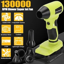 Handheld Cordless Turbofan Blower for Ryobi 18V Battery W/5nozzles & 4 Speeds