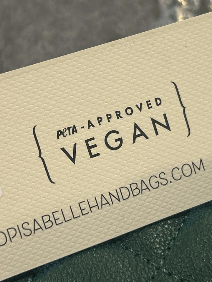 Cartera Bandolera Isabelle Los Angeles Acolchada Cuero Vegano Verde Nueva con Etiquetas Foto 4 de 4