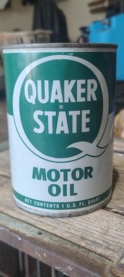 1960s metal Quaker State motor oil SAE 20-20w empty can