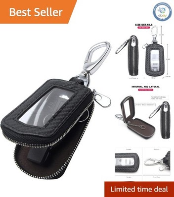 Compact  Leather Key Fob Holder - Convenient Snap Hook for Easy Access
