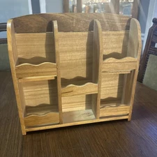 Vintage Wooden Knickknack Spice Apothecary Shelf scalloped light weight