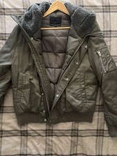 AllSaints Khaki Brown Lowdes Bomber Jacket Men's Size Medium