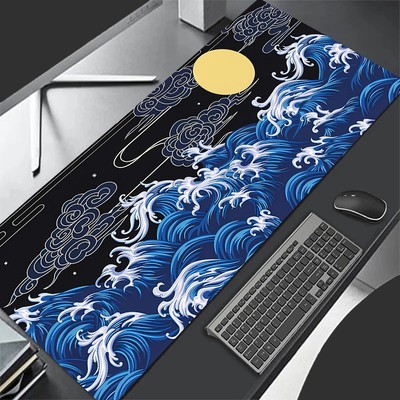 Desk Mat, Mouse Pad, Keyboard Mat, Desk Pad; Night Ocean Design