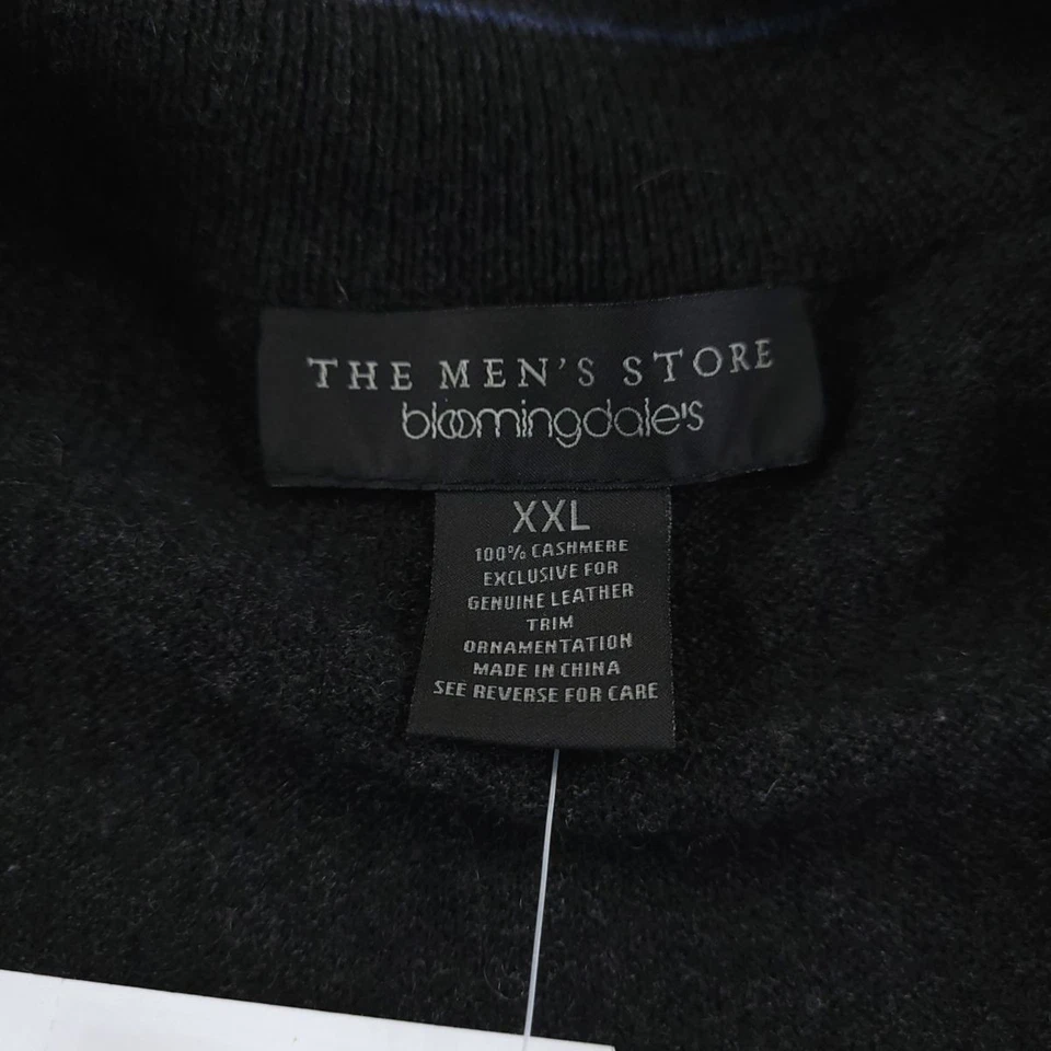Suéter para Hombres Tienda Bloomingdales XXL Negro Brezo 100 Cachemira 1/4 Cremallera Foto 3 de 4