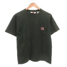 Ben Davis Logo Embroidered Green Cotton T-shirt M Short Sleeve Crew Neck