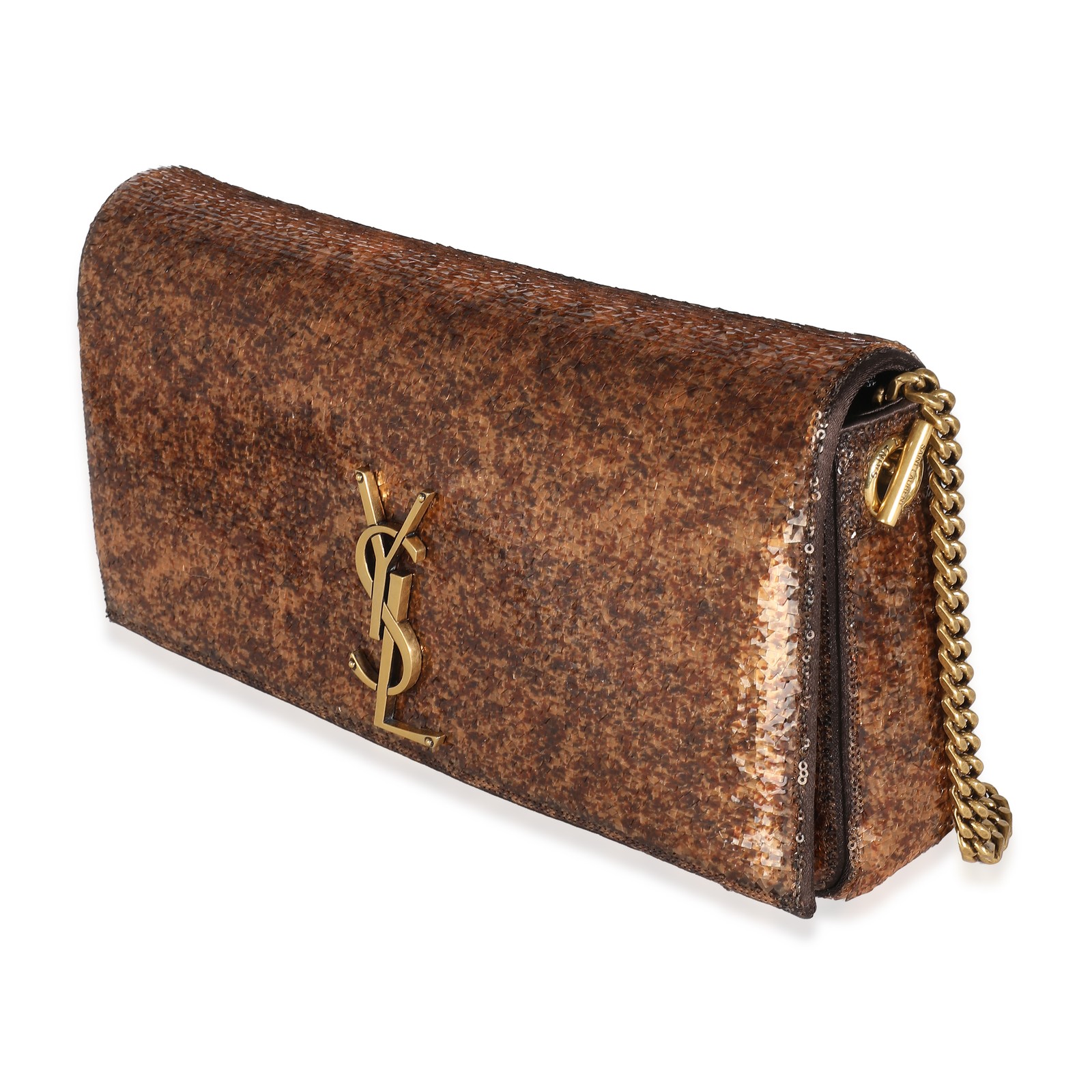 Saint Laurent Borsa media Kate 99 con paillettes al cioccolato piccante