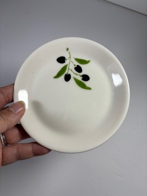 Revol ''Olives Noires'' Small Dish porcelain 5'' White w/ Olive motif, France