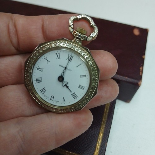 Vintage BRADLEY Damen in Box ungeprüft mechanisch Taschenuhrwerk REPARATUR - Bild 6 von 10