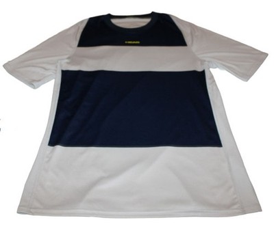 HERREN HEAD T-SHIRT TENNISSHIRT VISION STRIPED BLOCK BEIGE BLAU Gr. M NEU