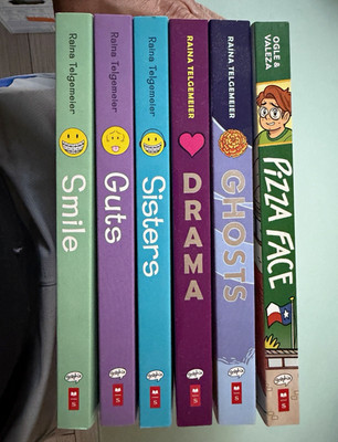 Raina Telgemeier Lot 6 Hardcover Graphic Novels Smile Guts Sisters Drama