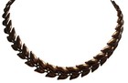 Renoir Copper Linked Collar Choker Bib Leaf Necklace 14" - 18" EUC — photo 6