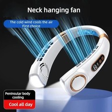 Portable Hanging Neck Fan 5-Speed USB Rechargeable Bladeless W/ Cold Plate USA