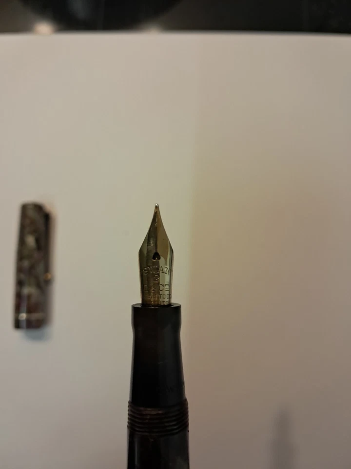 Pluma Estilográfica Swan Mabie Todd Italiana Mármol Celuloide 205/59 De Colección F Nueva en Caja Flex Foto 4 de 4