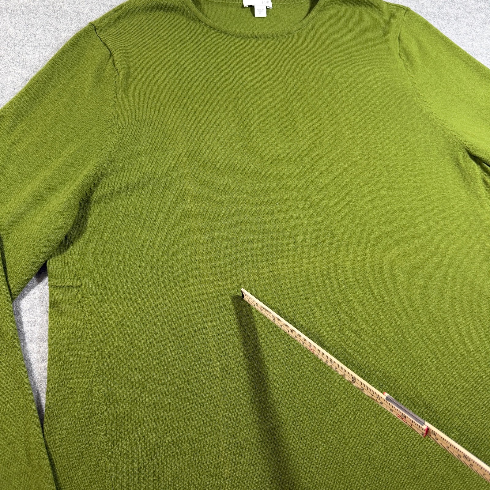 J Jill Sweater Womens XL Green Cotton Knit Crew Neck Relaxed Fit Preppy Casual thumbnail 3