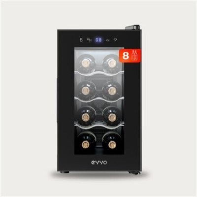 EVVO Vinoteca VT8, Weinkühlschrank für 8 Flaschen, 21 l, 65 W, 100 240 V, 50/60