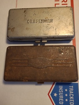 Vintage Craftsman Metal Socket Box Container Tool Case For 1/4'' Set Empty X2