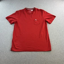 Tommy Bahama Shirt Mens Small Red Pocket Logo Crewneck Casual Preppy Adult