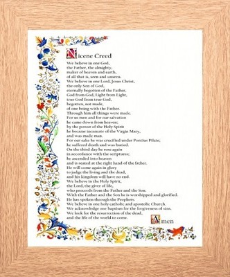 NICENE CREED, WE BELIEVE IN ONE GOD - GERAHMTES BILD ODER EIN A4 DRUCK 141-O