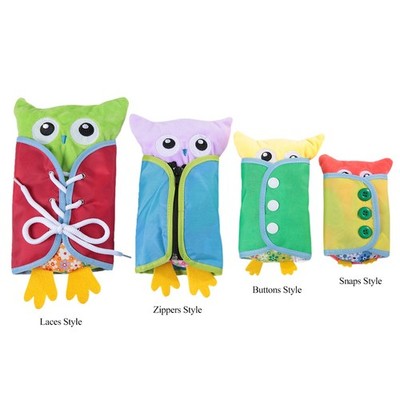 4x Plush Owl Dressing Toy Baby Child Learn To Dress Doll Early Learning Educ SET