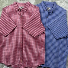 EMS Eastern Mountain Sports Shirt Mens XL Plaid Short Sleeve Button Down Set - 2