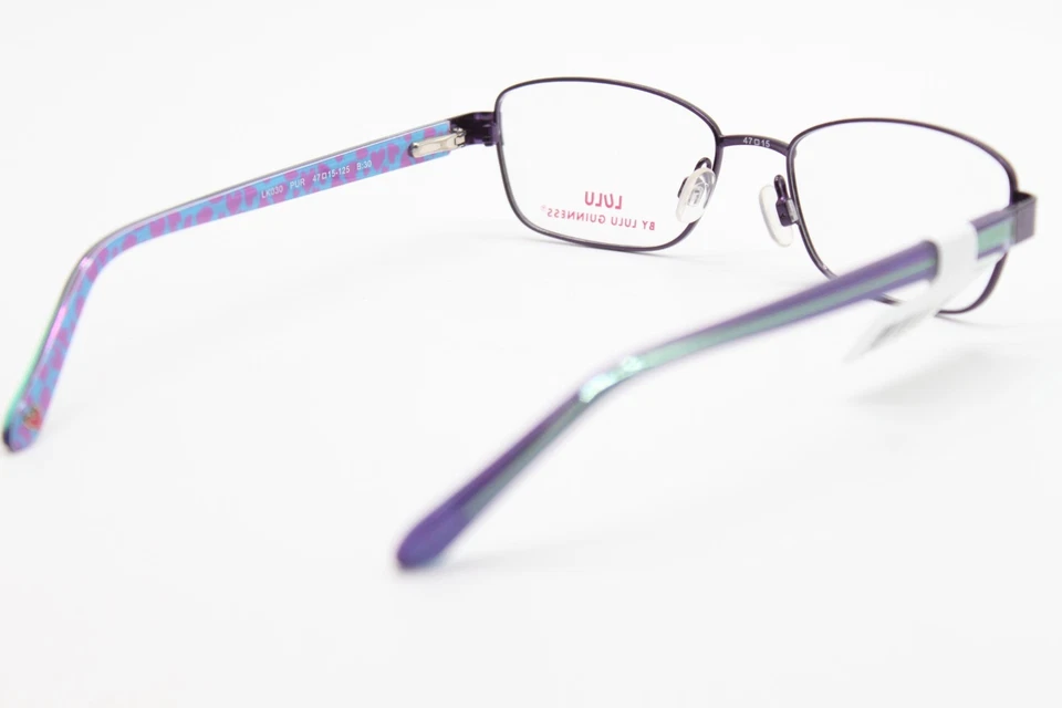 NEW LULU BY LULU GUINNESS LK030 PUR PURPLE RECTANGLE AUTHENTIC EYEGLASSES 47-15 - Image 3 of 4