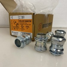  Box of 25 Bridgeport 251 3/4" EMT Compression Connectors Steel Fittings