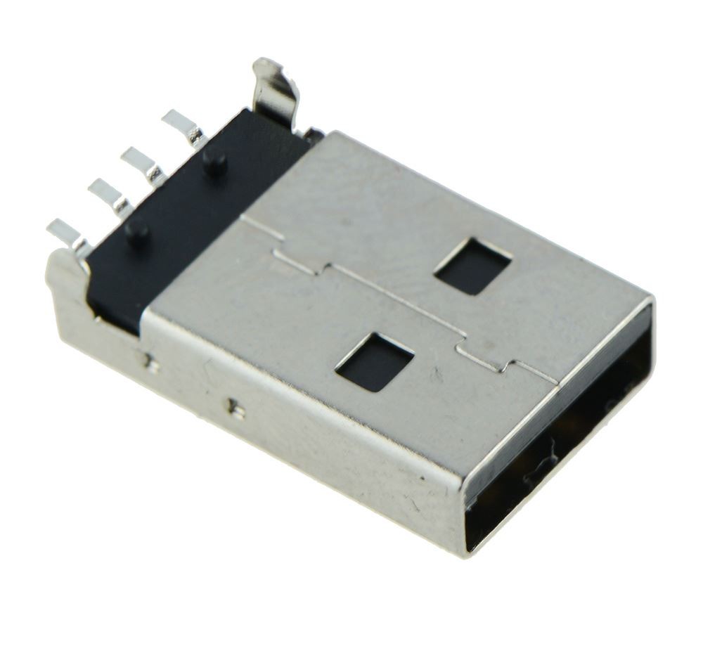 USB Type A Vertical Male Plug PCB Connector