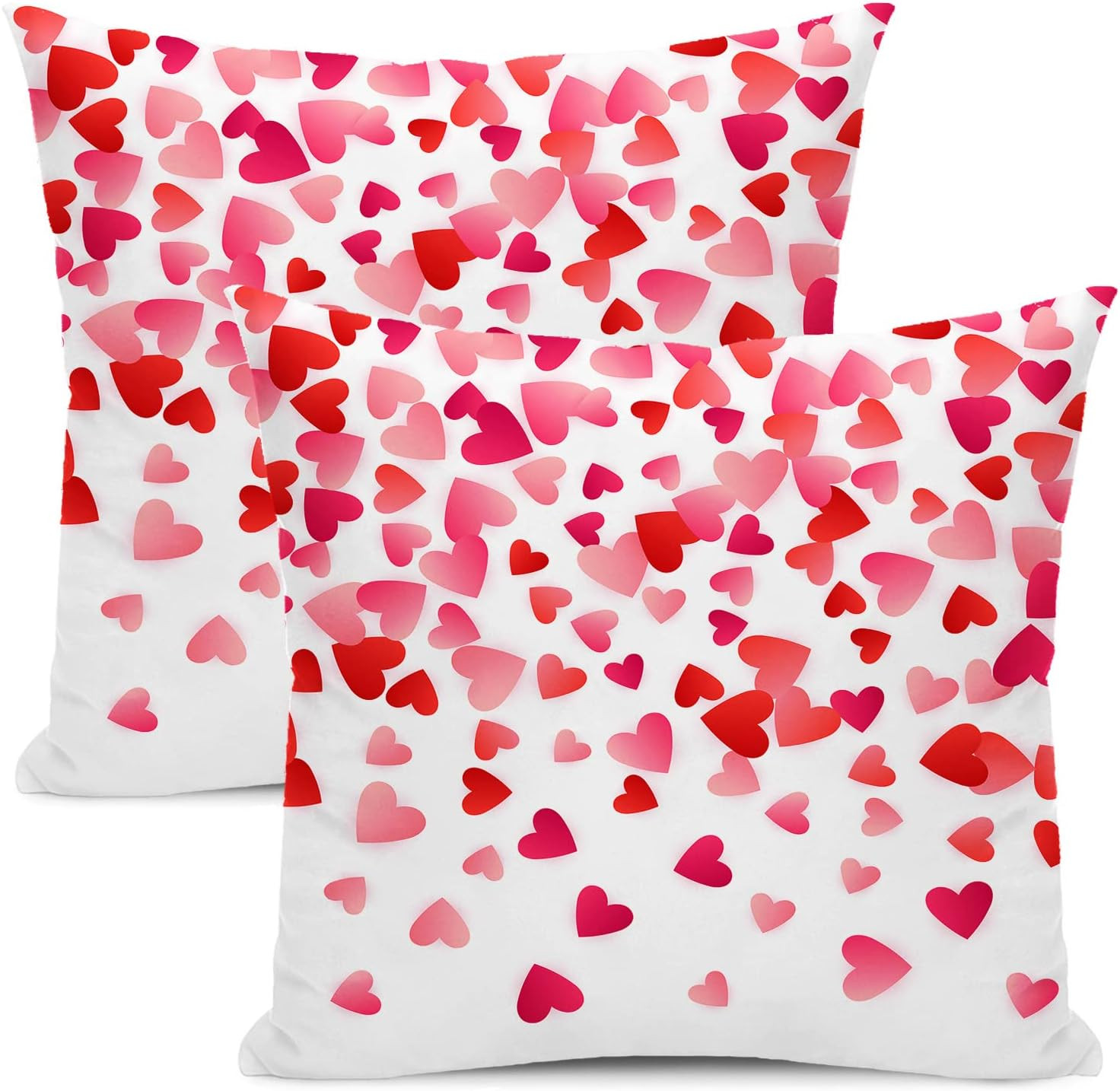 18x18 Pink Heart Valentines Pillow Covers Pack of 2-image