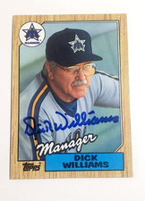 SIGNED DICK WILLIAMS 1987 TOPPS CARD #418 - MARINERS