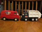 Tiny Tonka Red Van & Blue/White Garbage Truck!!!