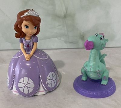 Disney Sophia the First & Crackle Dragon Figures Cake Toppers Princess Toy Set