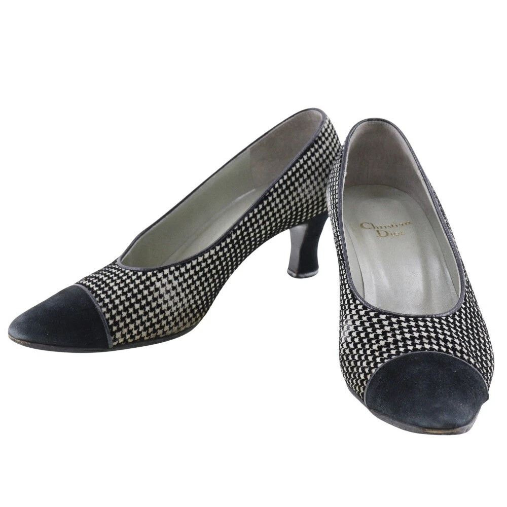 Dior Houndstooth Tubicolor pumps Black / white Velor Women