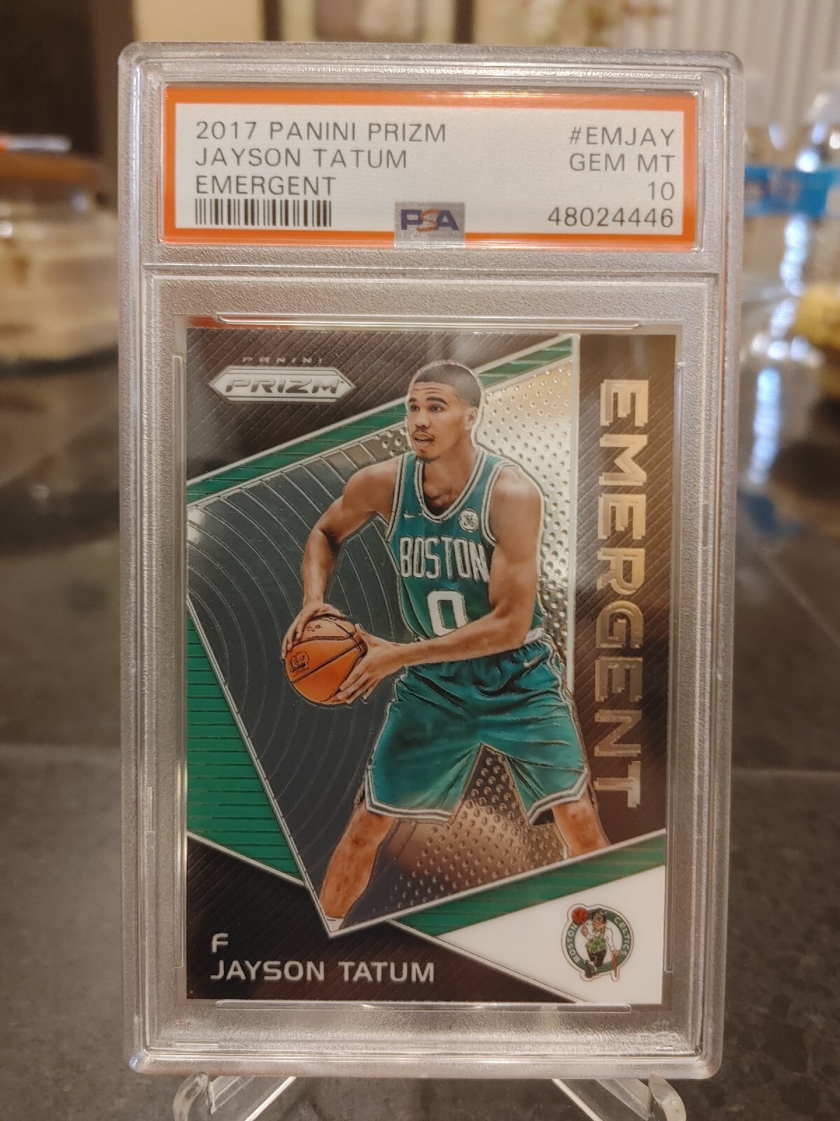 2017 Jayson Tatum Rc. PSA 10 GEM MINT.  Panini Prizm  (Emergent) #EM-JAY