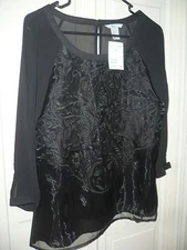 H & M Black dress blouse shirt size 8 brand new with tags