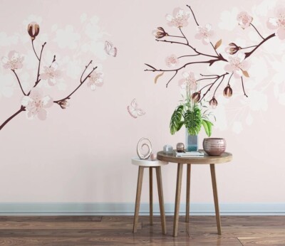 3D Flower Branch ZHUA17856 Wallpaper Wall Murals Removable Self-adhesive Ann