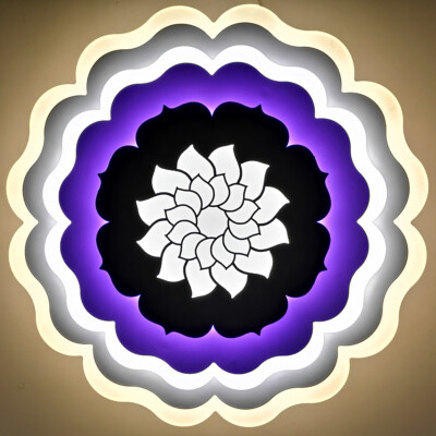 WDW LED Rund Unterputz Deckenleuchte Kronleuchter Acryl mehrere Farben 50 x 9 cm