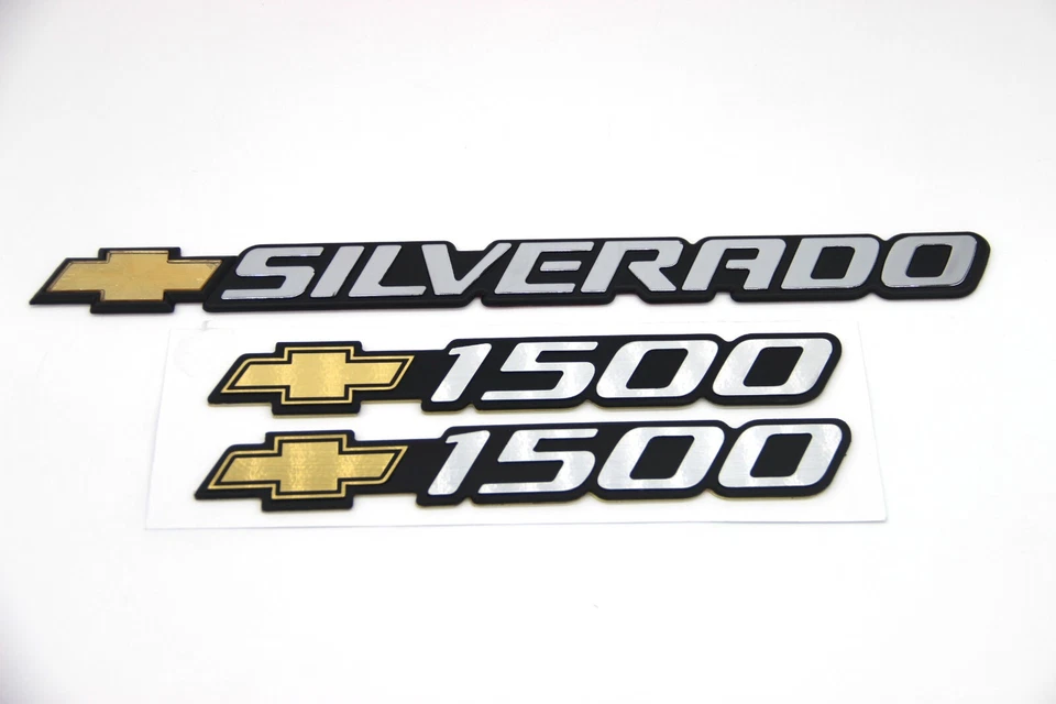 Placa de identificación con logotipo emblemas de puerta Chevy Silverado 1500 1999-2006 3 piezas 15114051 Foto 4 de 4