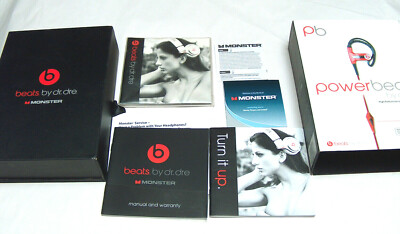 2010 Monster Powerbeats by dr dre Replacement Headphone Box, Case & Manuals Only