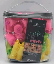 Conair Foam Rollers Curls Curls Curls Foam Hair Rollers For Sleep Neon 48 Ct NEW