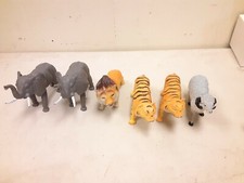 Wild Animals Figures Lot Of 6 Lions Tigers Elephants