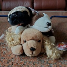 Ty Beanie Babies Dogs. Set of 3. Retired. With Tags.