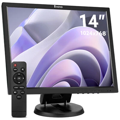 EYOYO Monitor LCD Eyo 1024x768 14 pulgadas VGA HDMI AV Display Monitor para vigilancia Ka