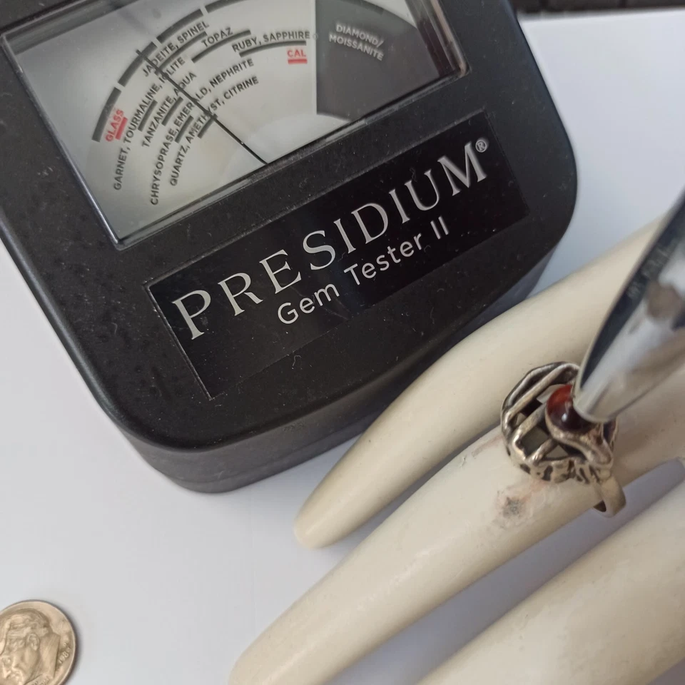 Brutalist Silver Tiger Eye Ring Adjustable Israel Modernist 925 VTG Sculptural - Image 4 of 4