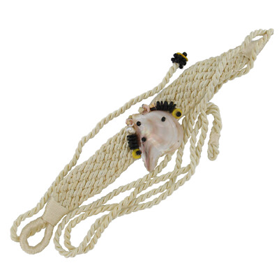 Vintage Rope And Shell Tie Belt Seashell Rope Belt – OMNIA main image 3