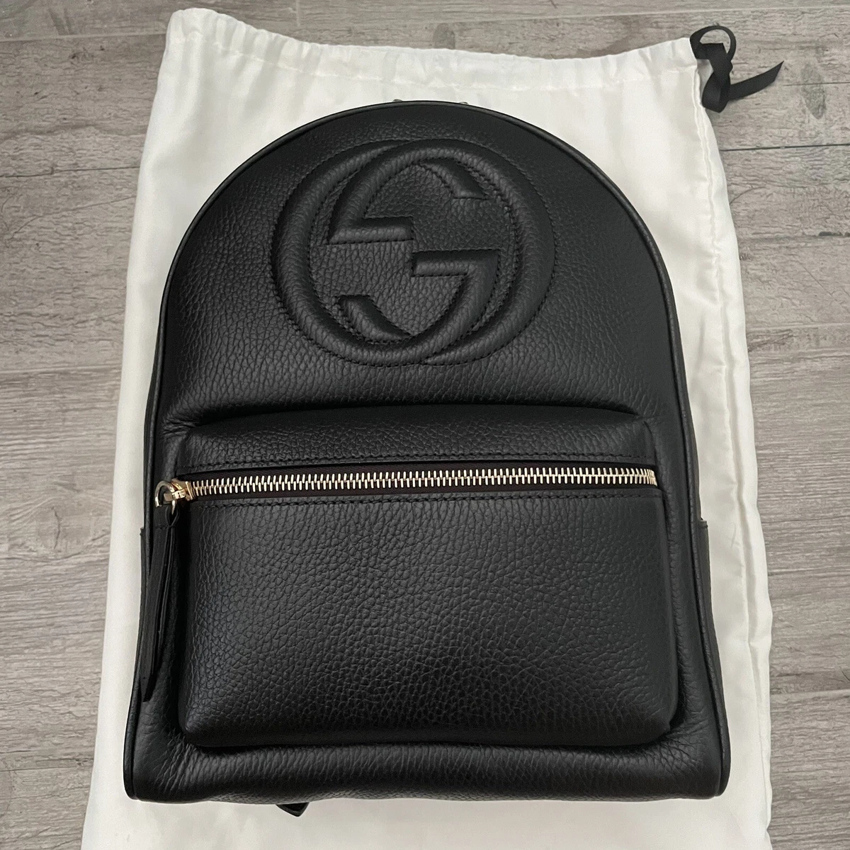 NEW GUCCI 536192 SOHO LEATHER BACKPACK BLACK eBay